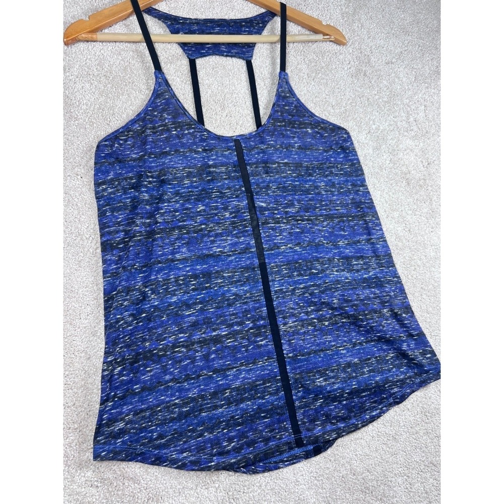 ALO Tank Top Racerback Athletic Strappy Workout Blue‎ Black Heathered Yoga Gym S - Picture 8 of 9